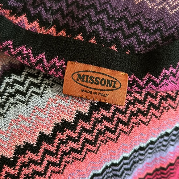 Authentic Missoni Fringe Knit Scarf Unisex Wool Blend - Picture 4 of 8